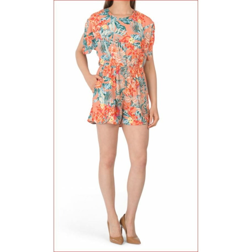 BCBGMaxazria women romper jumpsuit TLN9244964-977 multi-tropicalia sz M $78